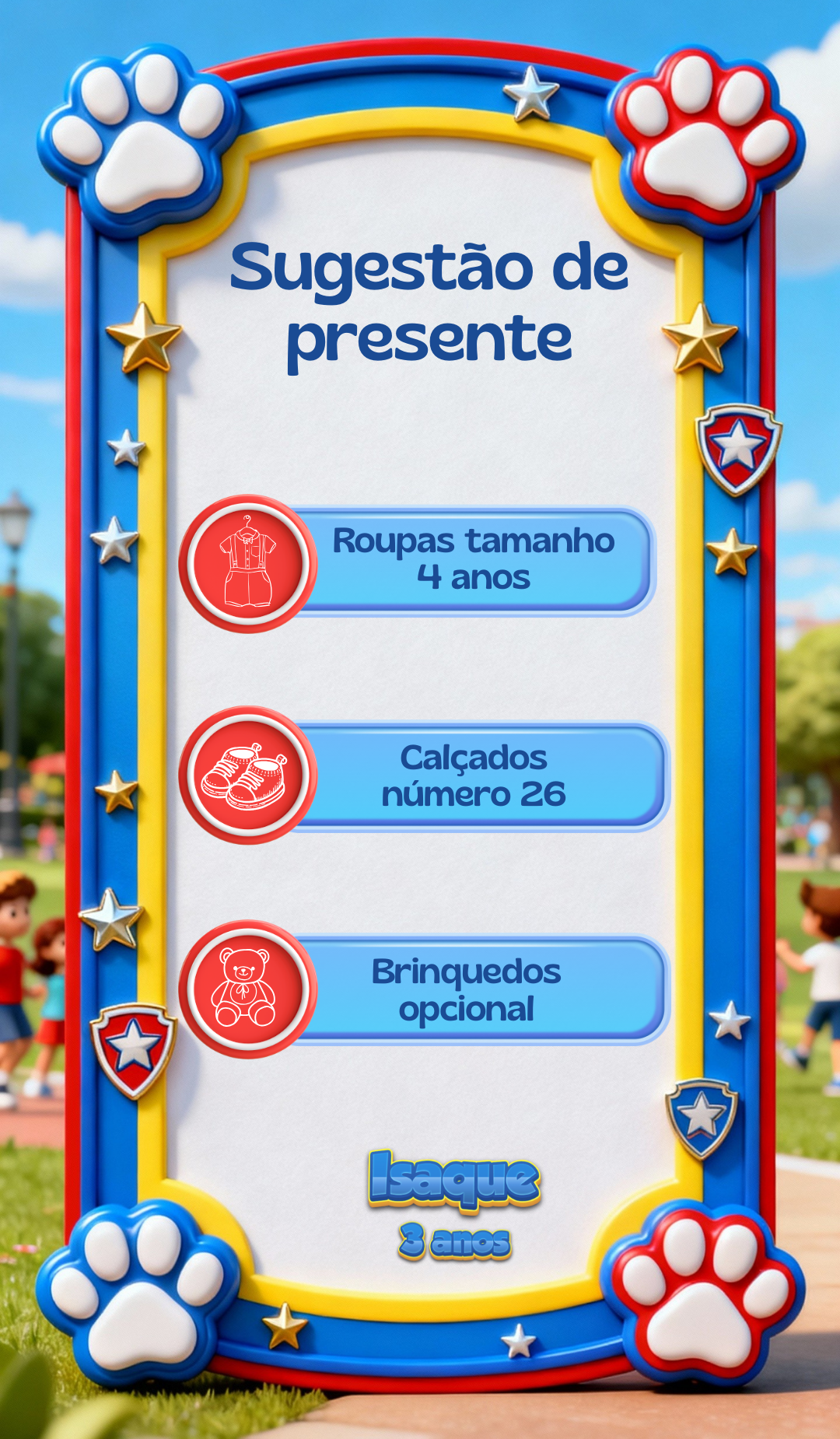 Sugestões de presente
