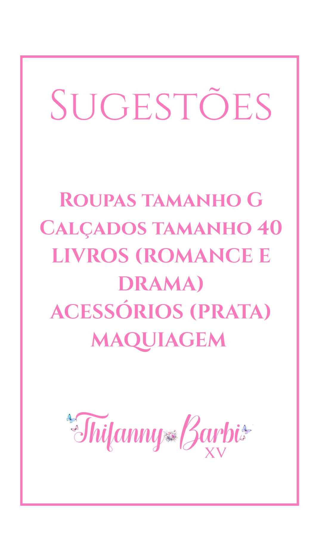 Sugestões de presente