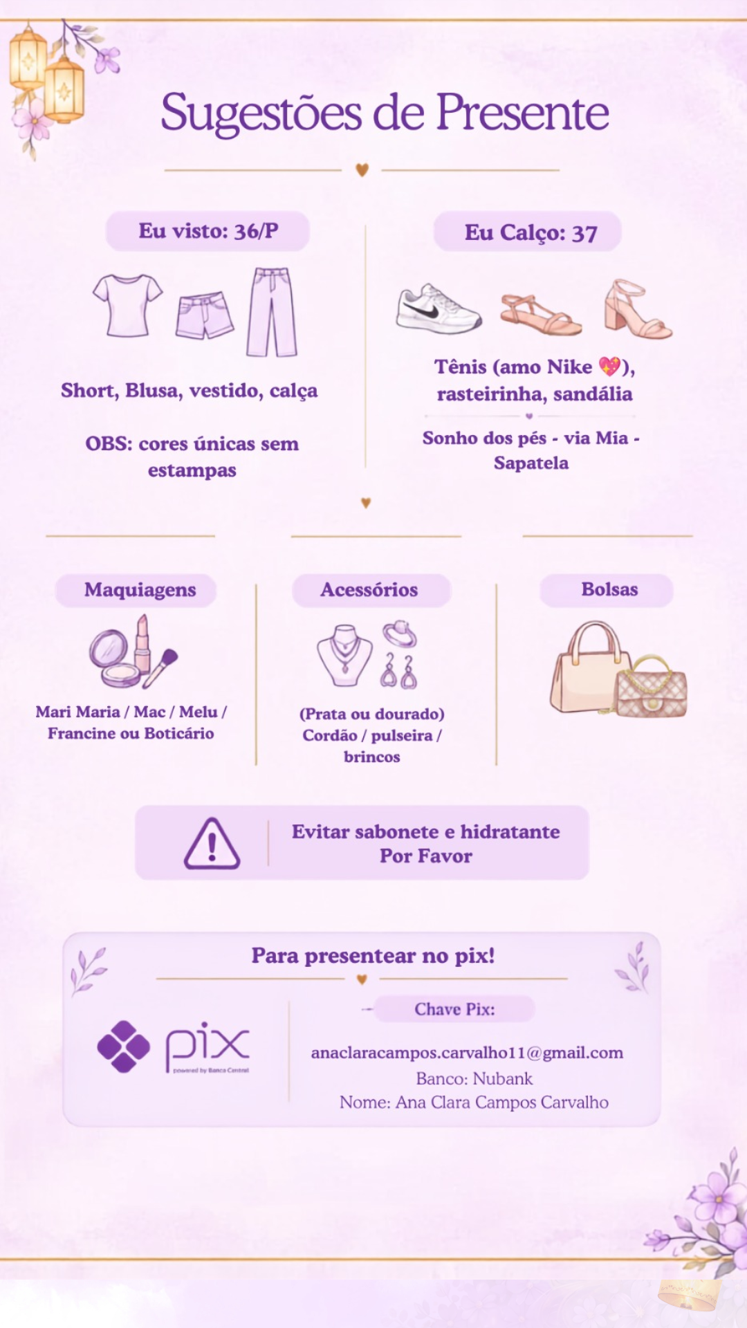 Sugestões de presentes